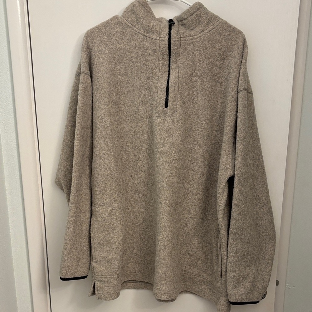 Badge Men's Beige Quarter-Zip Sweater